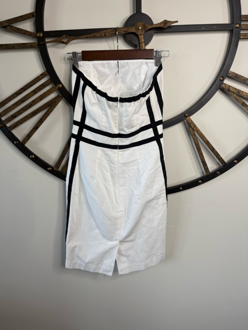 The Limited White Strapless Bodycon Dress with Black Trim - Picture 3 of 4